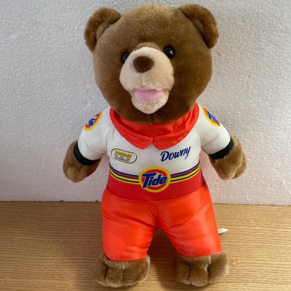 Nascar Ricky Craven Number 32 Racing Advertising Plush Bear Tide Downy 15” Rare!